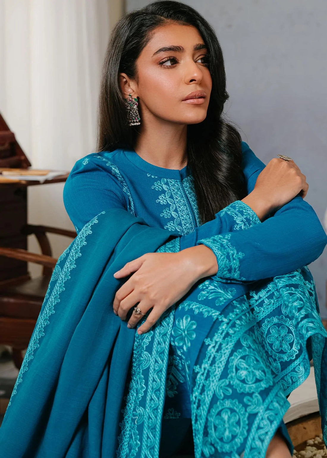 Winter Collection - Cross Stitch - Khaddar/Linen 23 - Ethnic Groove 01