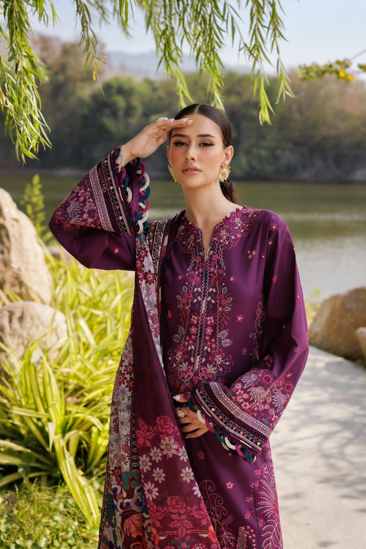 Xenia Formals | Luxury Lawn 25 | VIOLET - Official Xenia Formals stockist in UK - Sakeena London