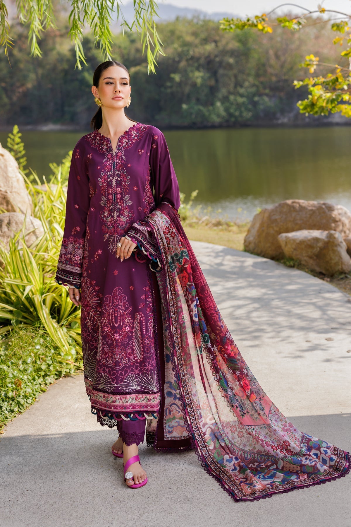 Xenia Formals | Luxury Lawn 25 | VIOLET - Official Xenia Formals stockist in UK - Sakeena London