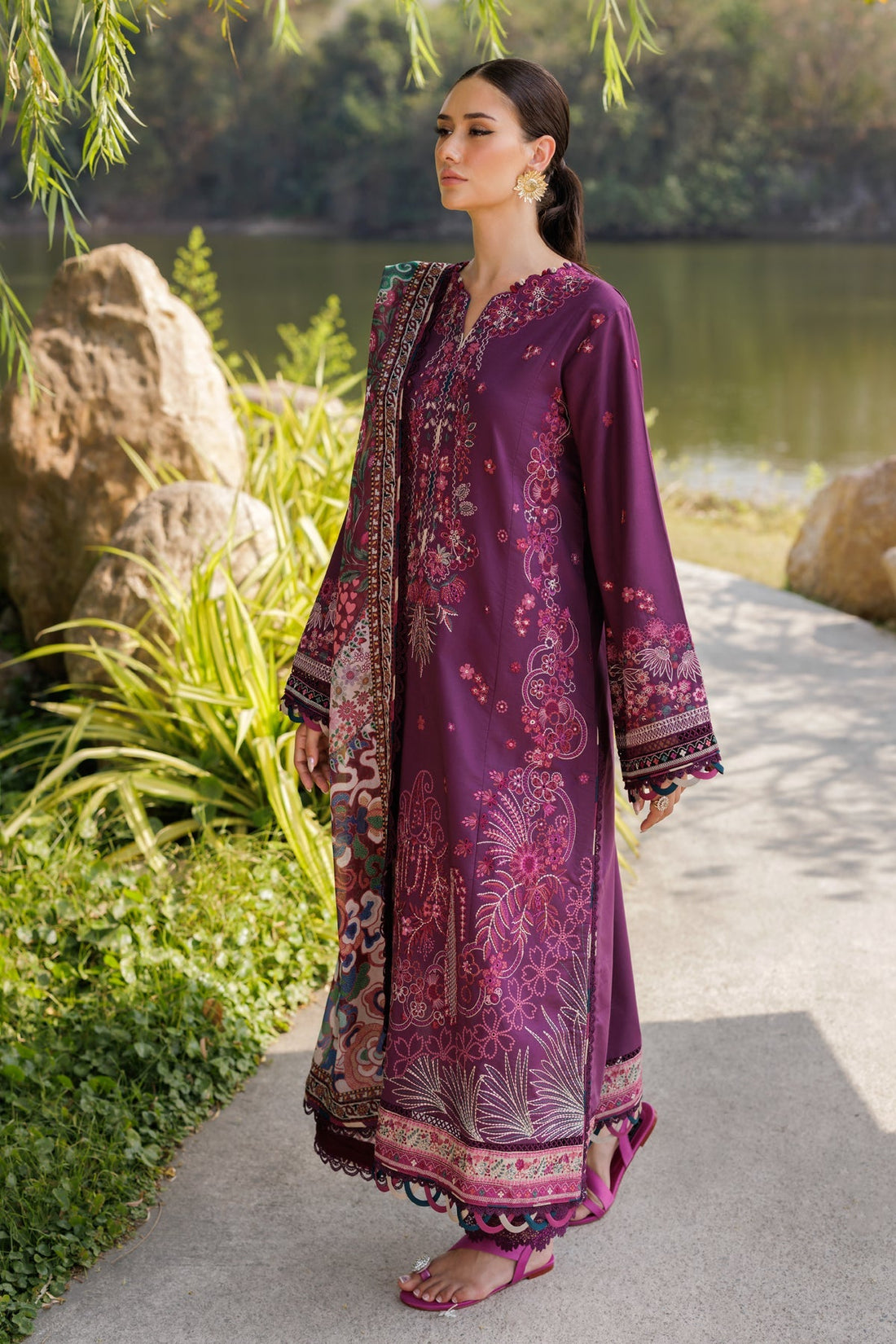 Xenia Formals | Luxury Lawn 25 | VIOLET - Official Xenia Formals stockist in UK - Sakeena London