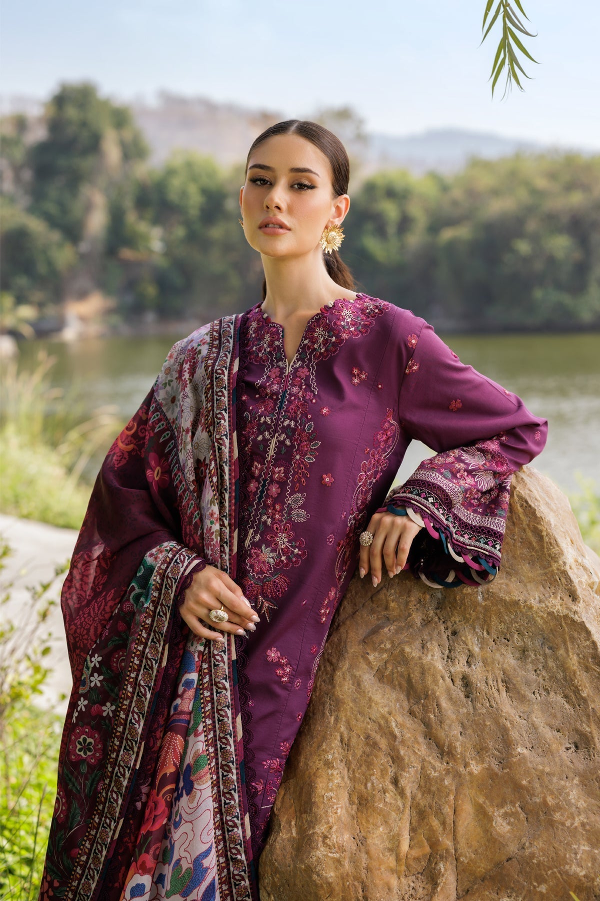 Xenia Formals | Luxury Lawn 25 | VIOLET - Official Xenia Formals stockist in UK - Sakeena London