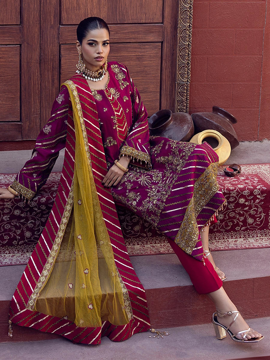 Salitex | Signature Festive Chiffon | SUNW6JI015UT - Official Salitex stockist in UK - Sakeena London