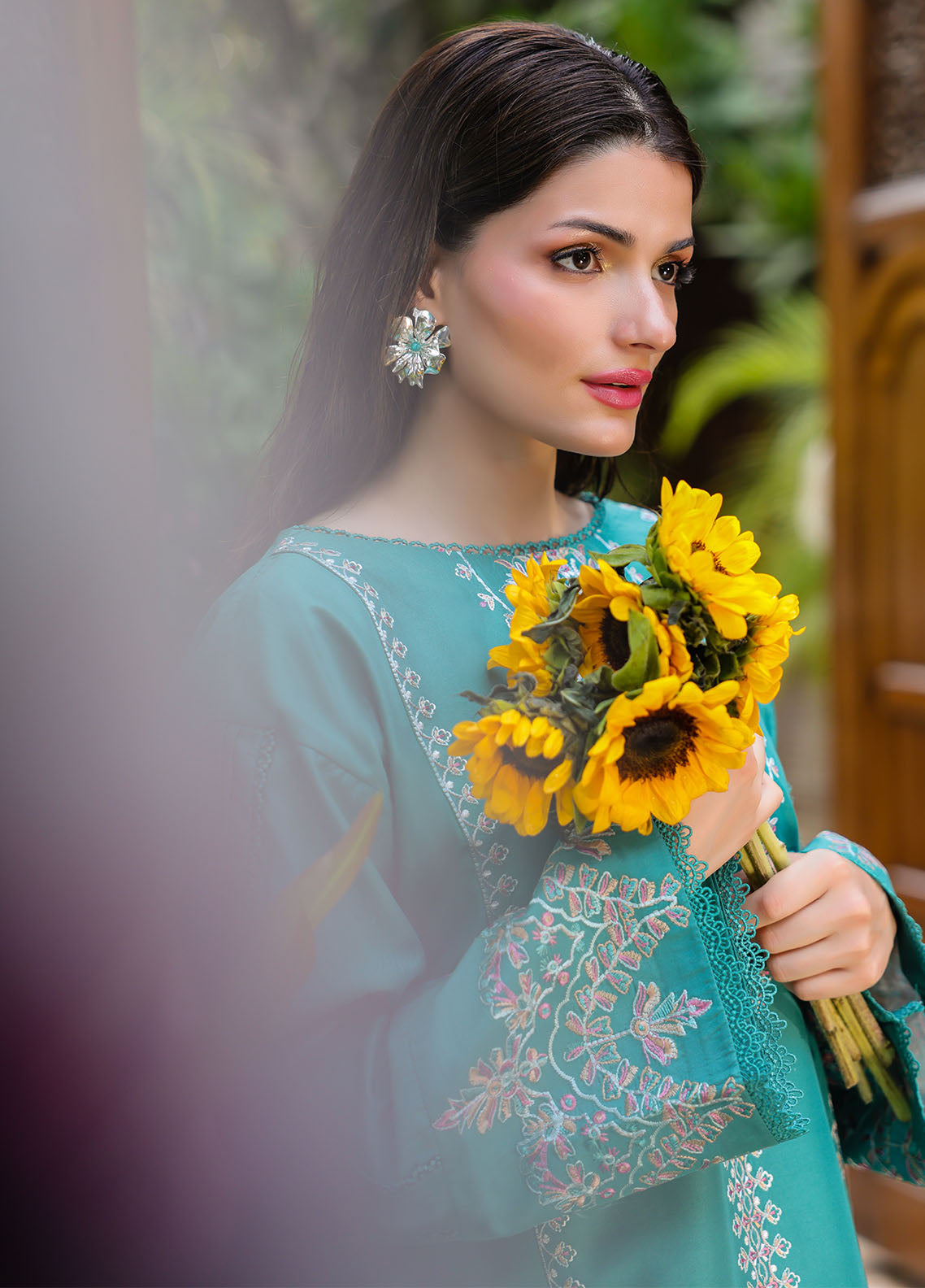 Sahane | Lovent Embroidered Pret 25 | ME23009 Verdelia - Official Sahane stockist in UK - Sakeena London