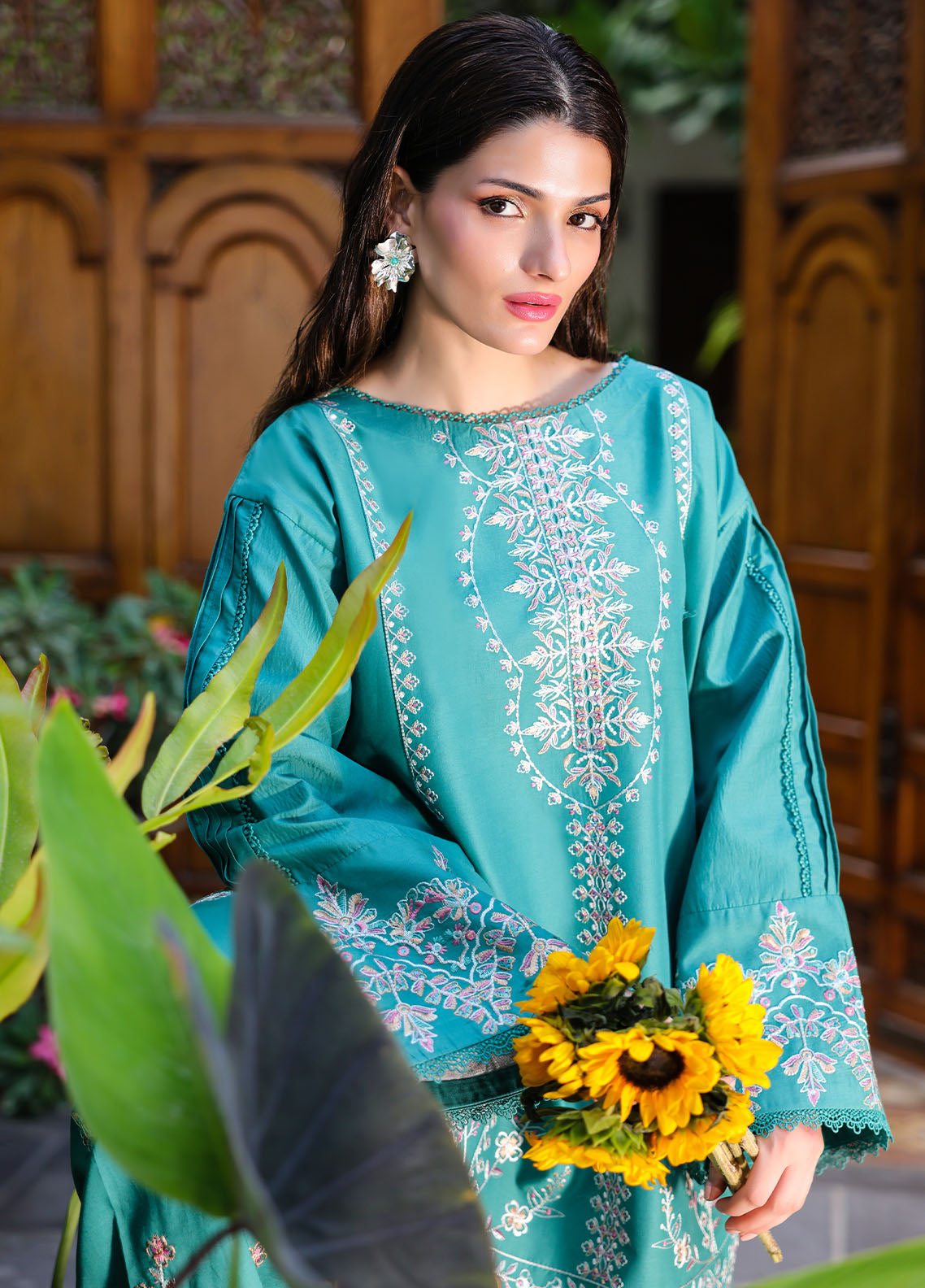 Sahane | Lovent Embroidered Pret 25 | ME23009 Verdelia - Official Sahane stockist in UK - Sakeena London