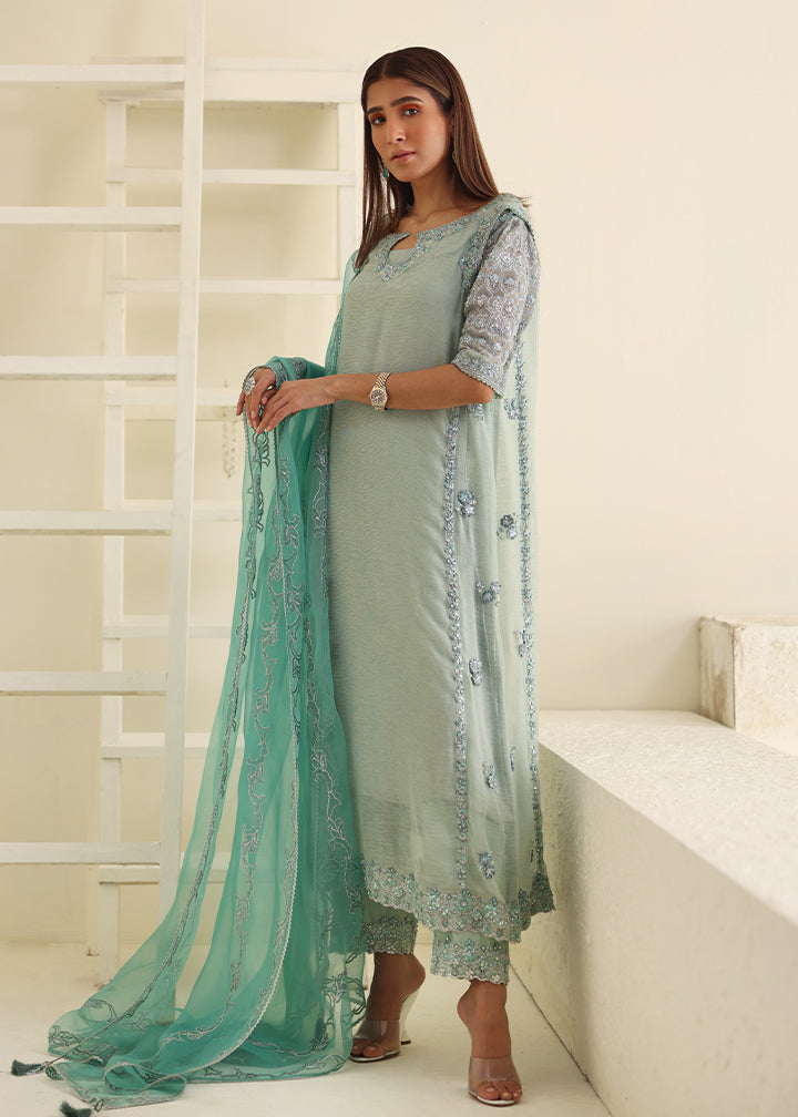 Umsha | Luxury Pret | MISTY SKY BLUE - Official Umsha stockist in UK - Sakeena London