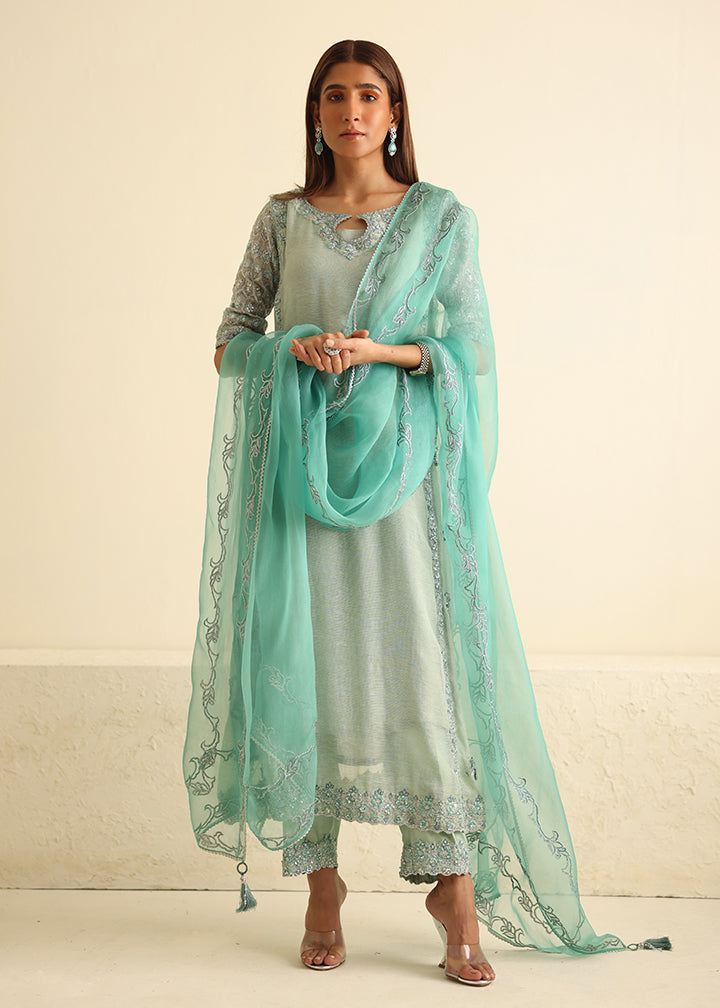 Umsha | Luxury Pret | MISTY SKY BLUE - Official Umsha stockist in UK - Sakeena London