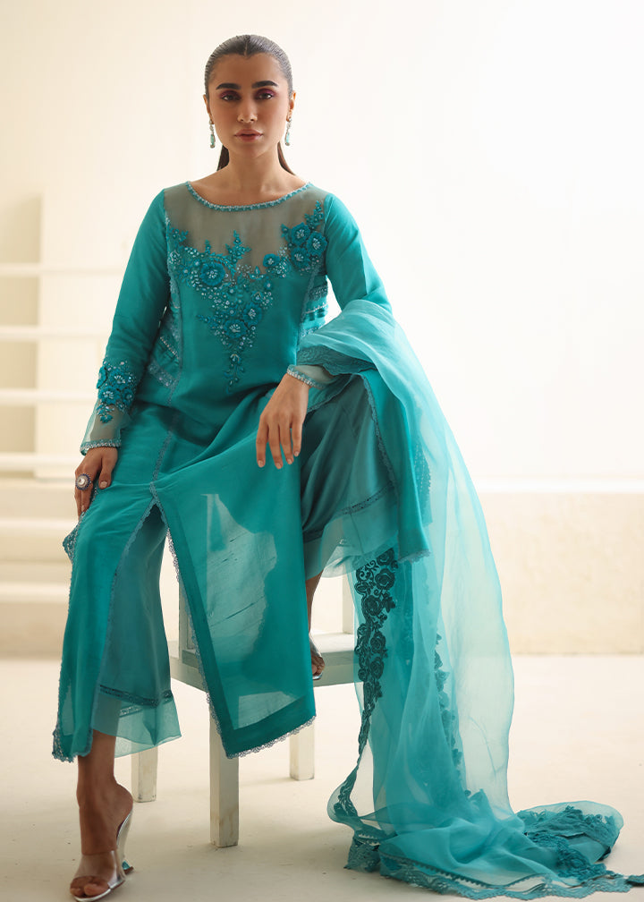 Umsha | Luxury Pret | CARIBBEAN TURQUOISE - Official Umsha stockist in UK - Sakeena London