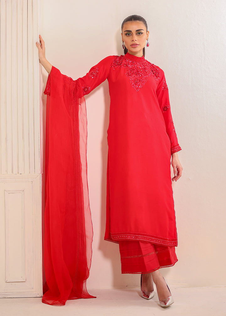 Umsha | Luxury Pret | RAVISIHING SCARLET - Official Umsha stockist in UK - Sakeena London