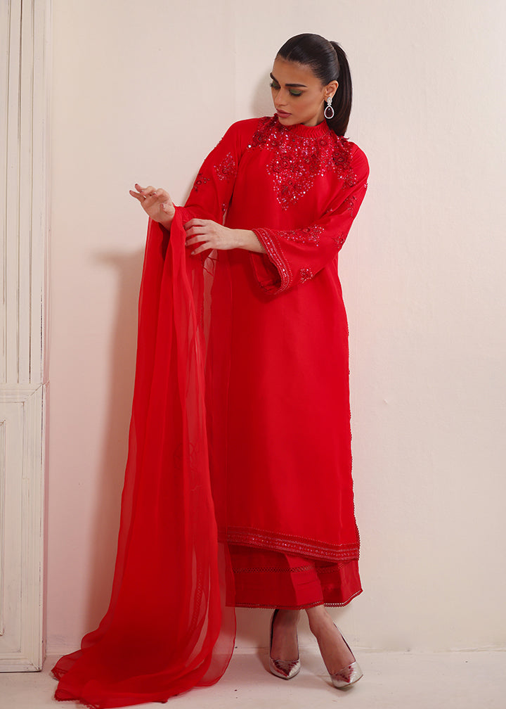 Umsha | Luxury Pret | RAVISIHING SCARLET - Official Umsha stockist in UK - Sakeena London