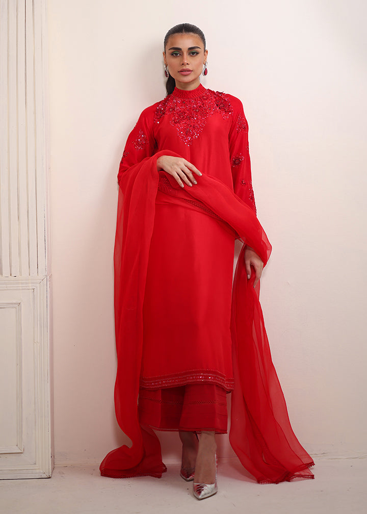 Umsha | Luxury Pret | RAVISIHING SCARLET - Official Umsha stockist in UK - Sakeena London