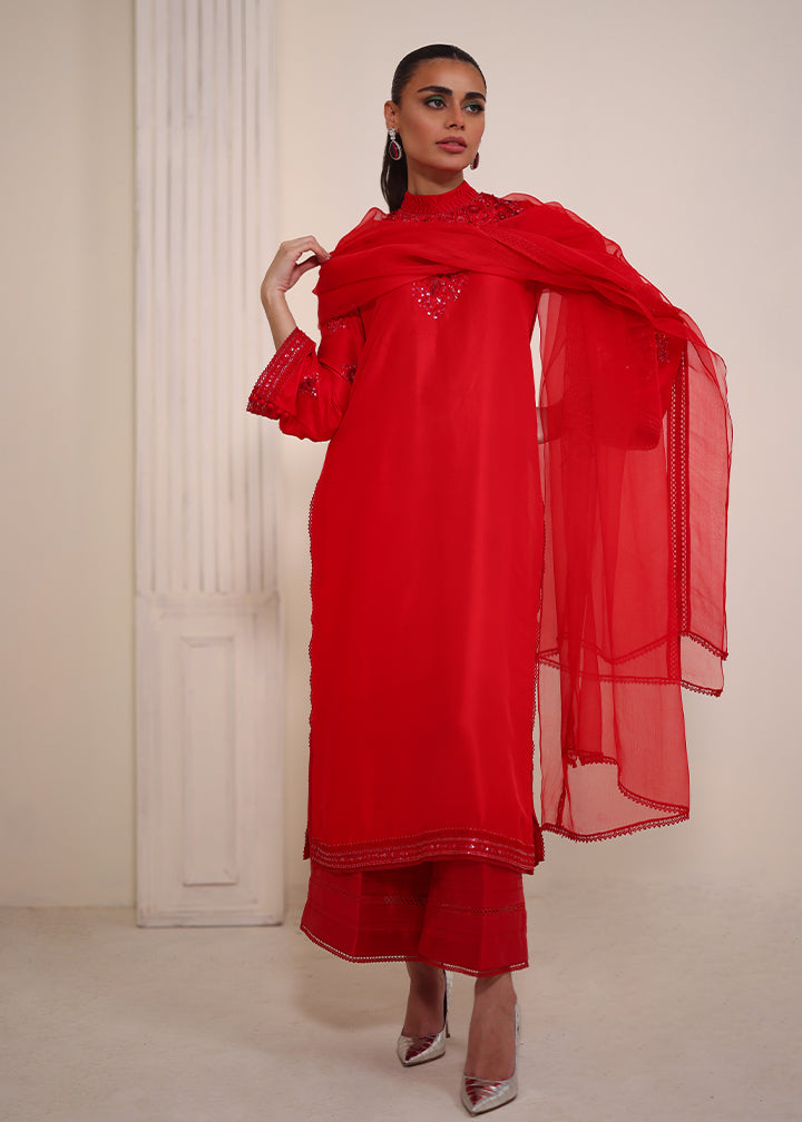 Umsha | Luxury Pret | RAVISIHING SCARLET - Official Umsha stockist in UK - Sakeena London