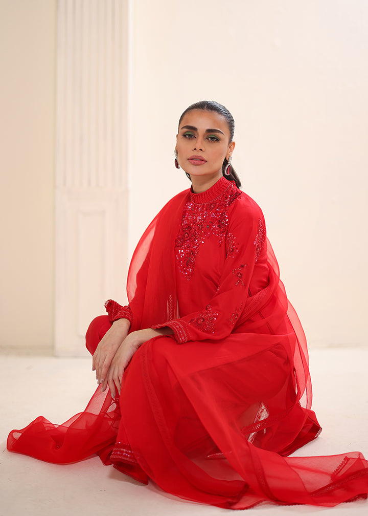 Umsha | Luxury Pret | RAVISIHING SCARLET - Official Umsha stockist in UK - Sakeena London