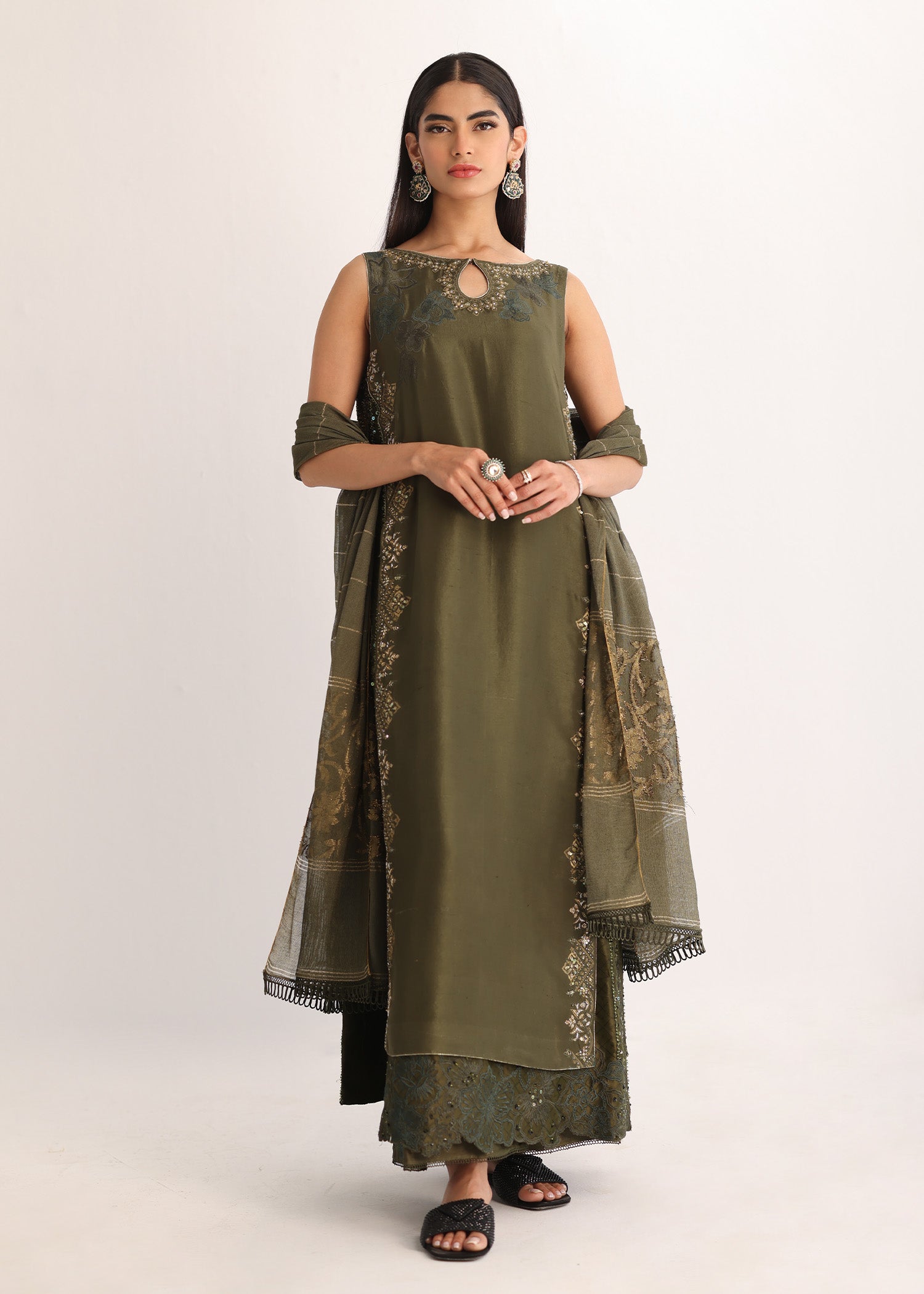 Umsha | Luxury Pret | ANTIQUE OLIVE - Official Umsha stockist in UK - Sakeena London