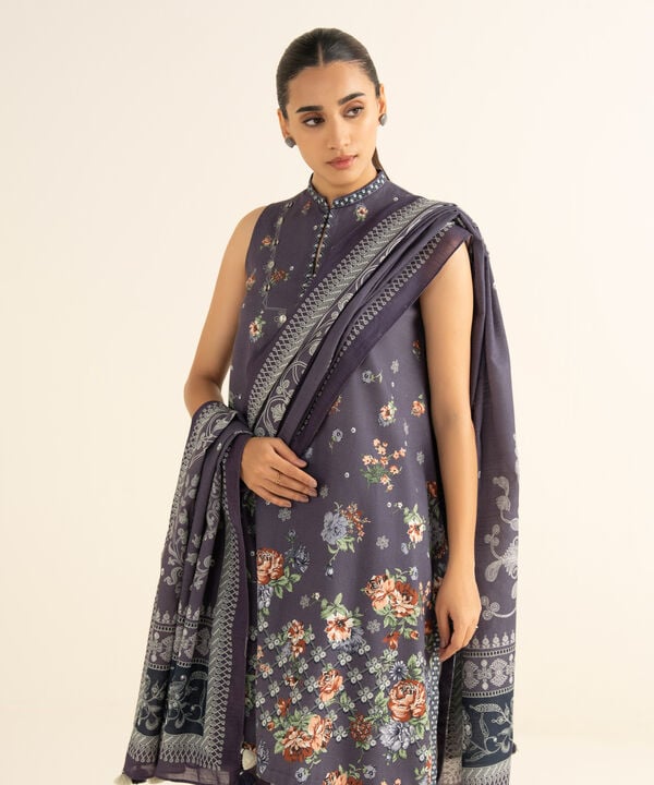 Sapphire | Fall Winter 25 | 3 Piece - Printed Cotton Suit 3PDY25V84SOU - Official Sapphire stockist in UK - Sakeena London