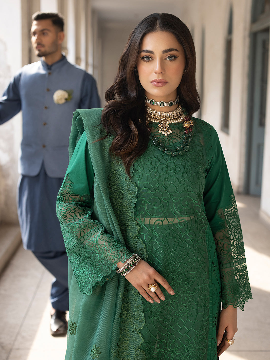 Mahnur | Mahrukh Luxury Lawn 24 | EMERALD - Official Mahnur stockist in UK - Sakeena London
