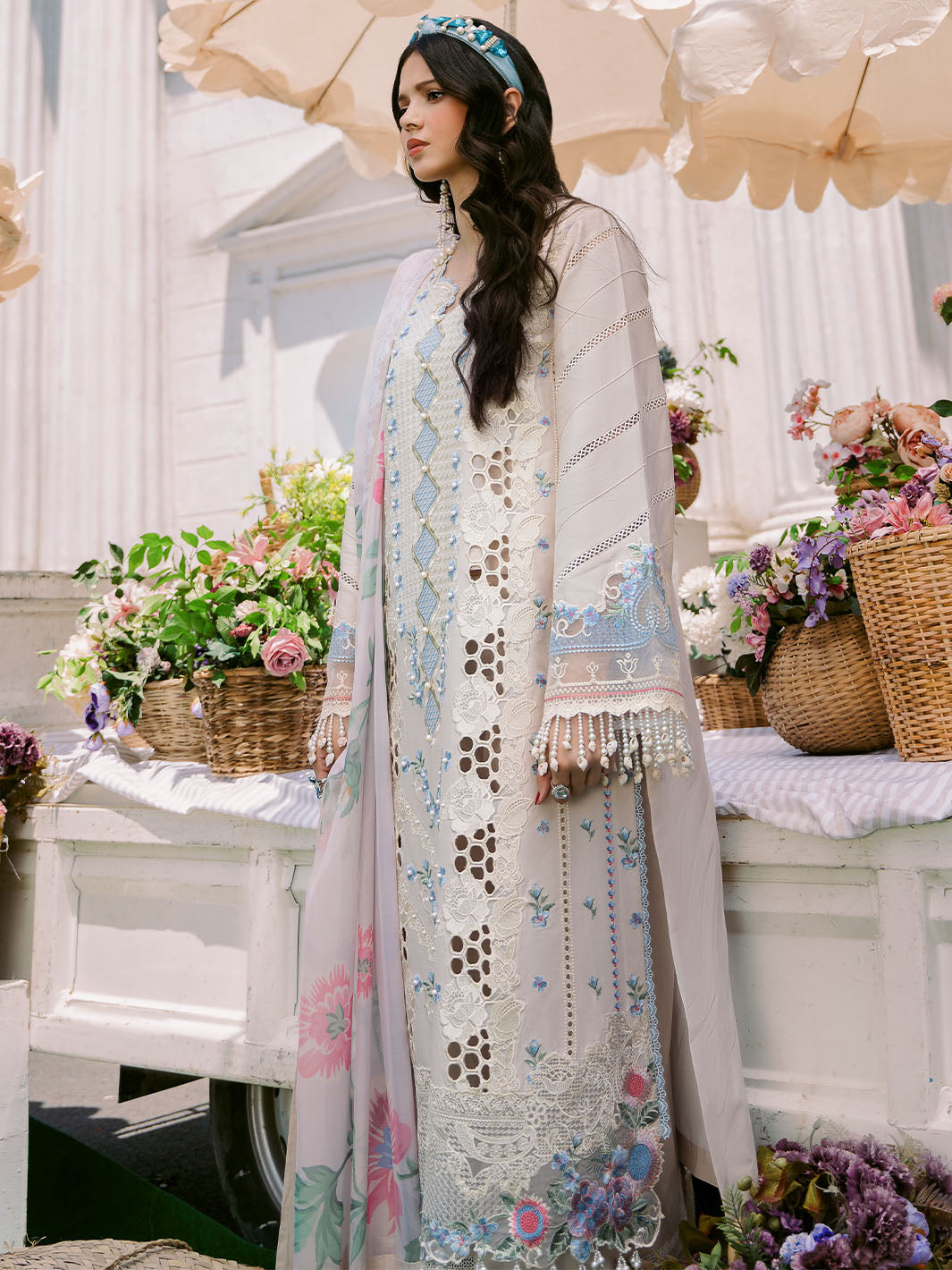 Bin Ilyas | Clara Embroidered Lawn 24 | 213 - B - Official Bin Ilyas stockist in UK - Sakeena London
