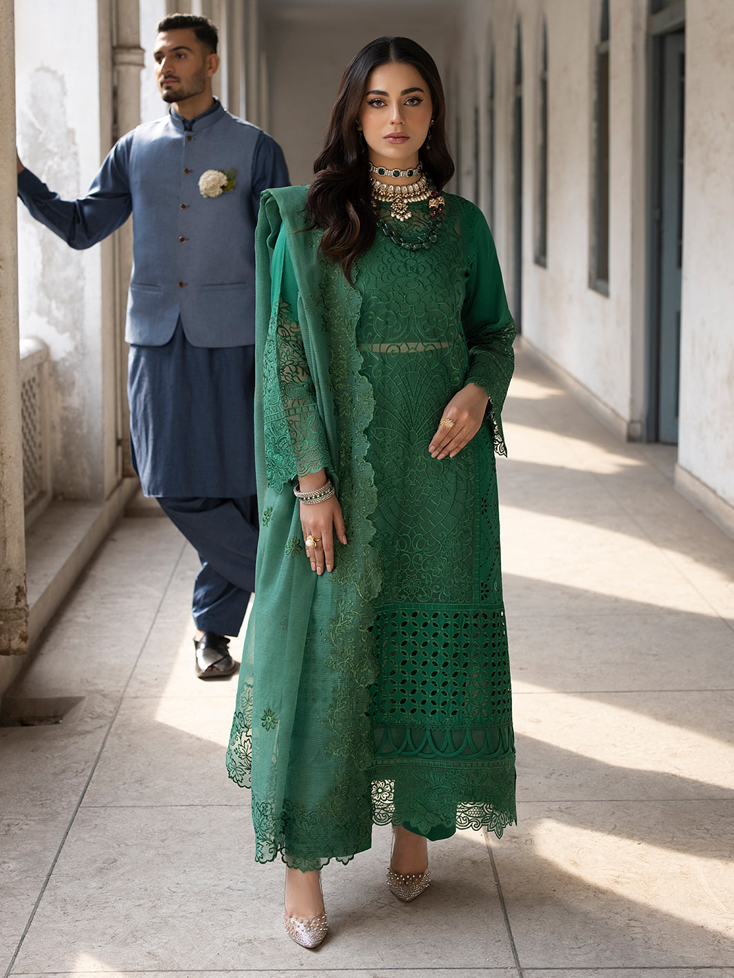 Mahnur | Mahrukh Luxury Lawn 24 | EMERALD - Official Mahnur stockist in UK - Sakeena London