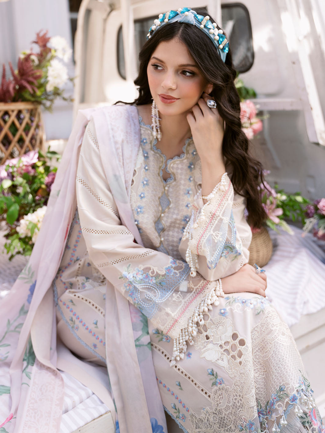 Bin Ilyas | Clara Embroidered Lawn 24 | 213 - B - Official Bin Ilyas stockist in UK - Sakeena London
