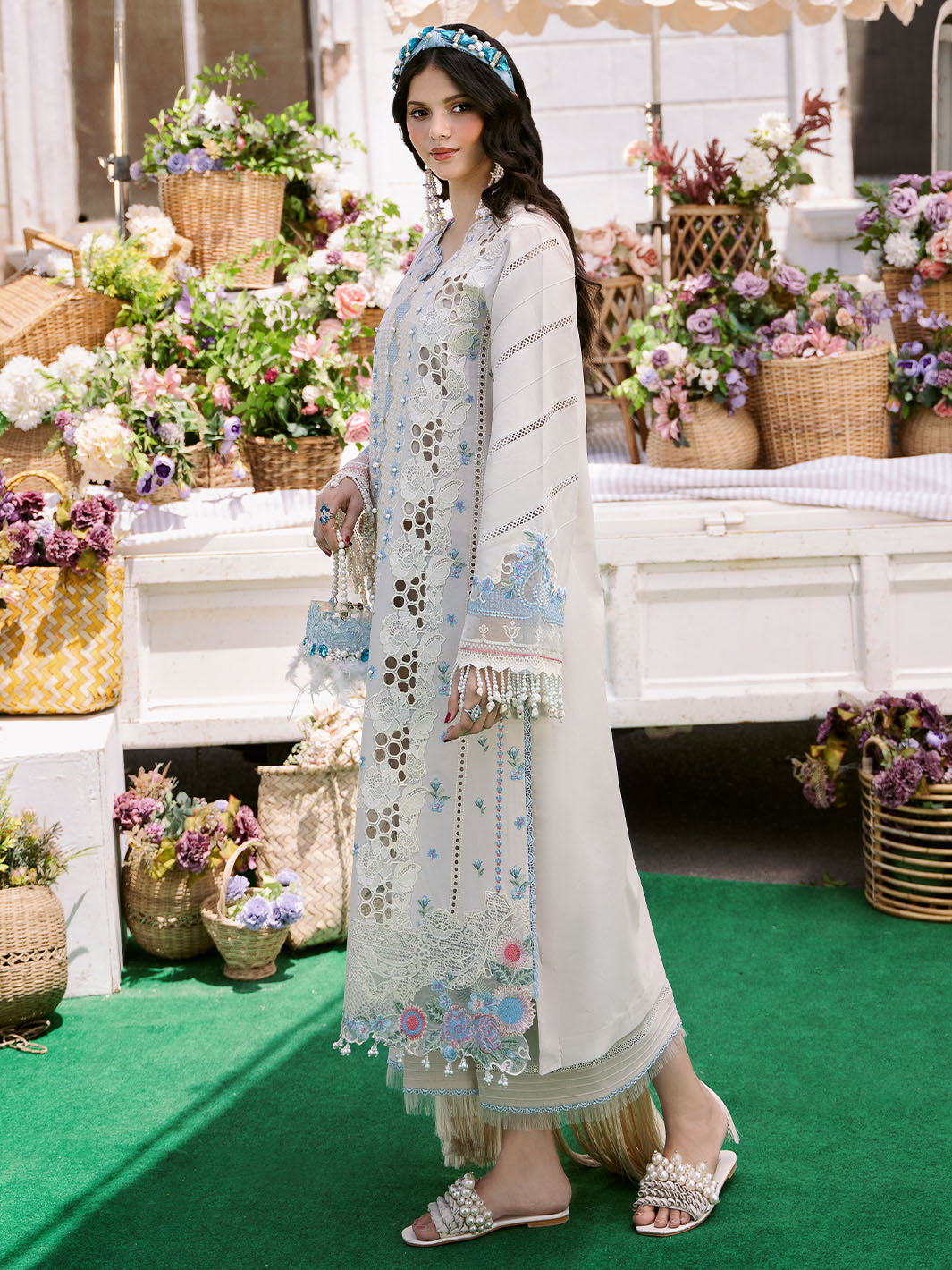 Bin Ilyas | Clara Embroidered Lawn 24 | 213 - B - Official Bin Ilyas stockist in UK - Sakeena London