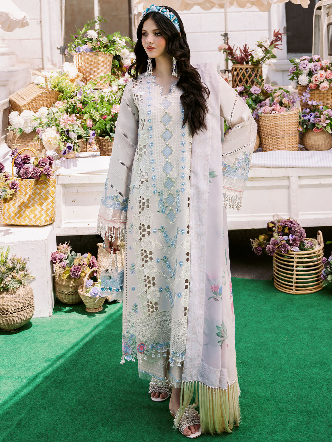 Bin Ilyas | Clara Embroidered Lawn 24 | 213 - B - Official Bin Ilyas stockist in UK - Sakeena London