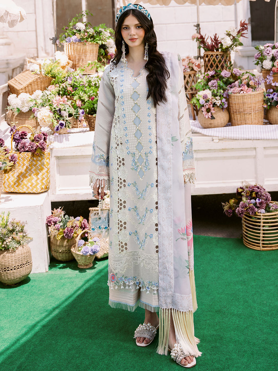 Bin Ilyas | Clara Embroidered Lawn 24 | 213 - B - Official Bin Ilyas stockist in UK - Sakeena London