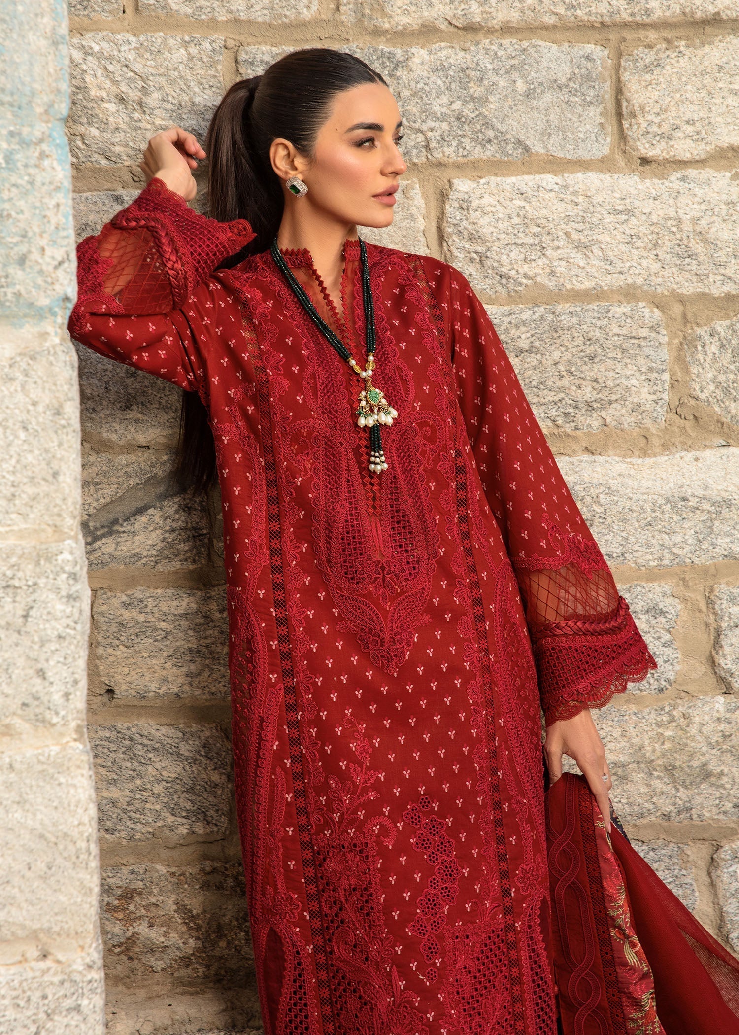 Crimson | Lawn 2024 | Dancing Paisleys - Ruby - Official Crimson stockist in UK - Sakeena London