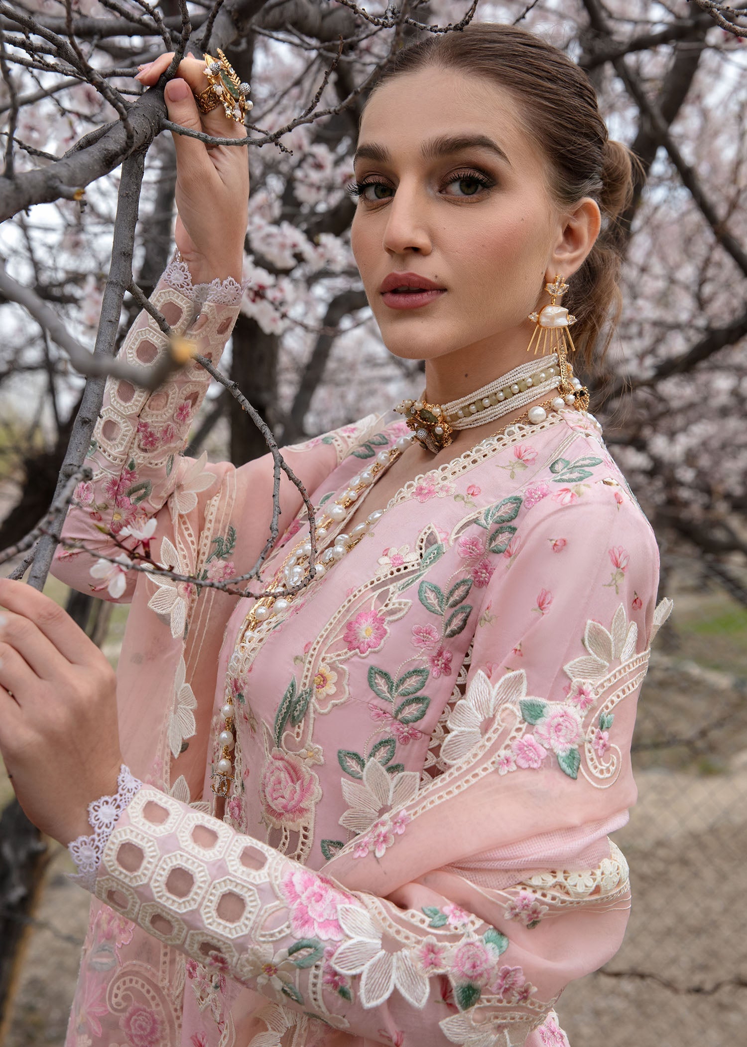 Crimson | Lawn 2024 | Believe In Her - Blush Pink - Official Crimson stockist in UK - Sakeena London