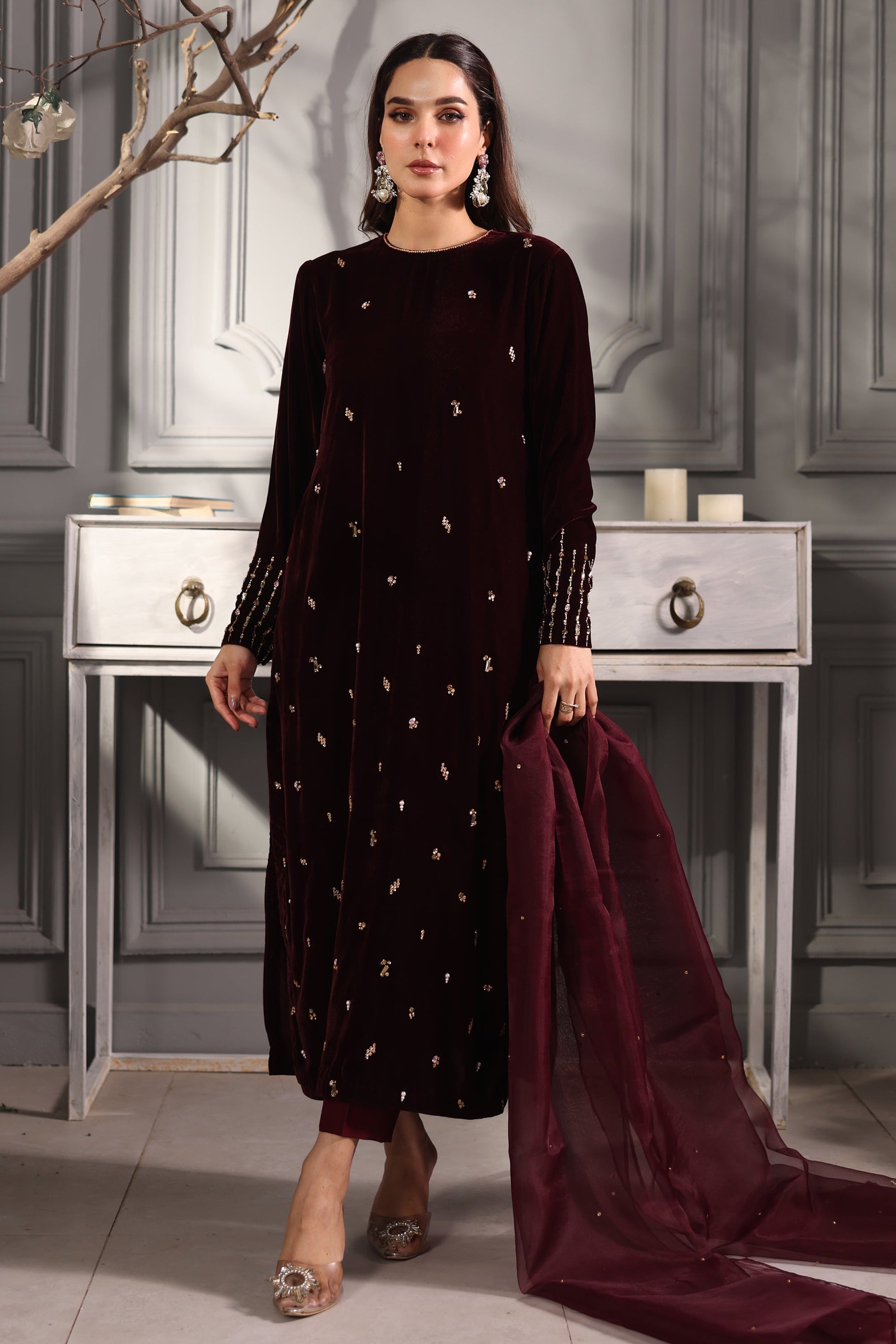 Hana | Mavi Velvets | Velvet Whisper - Official Sakeena London stockist in UK - Sakeena London