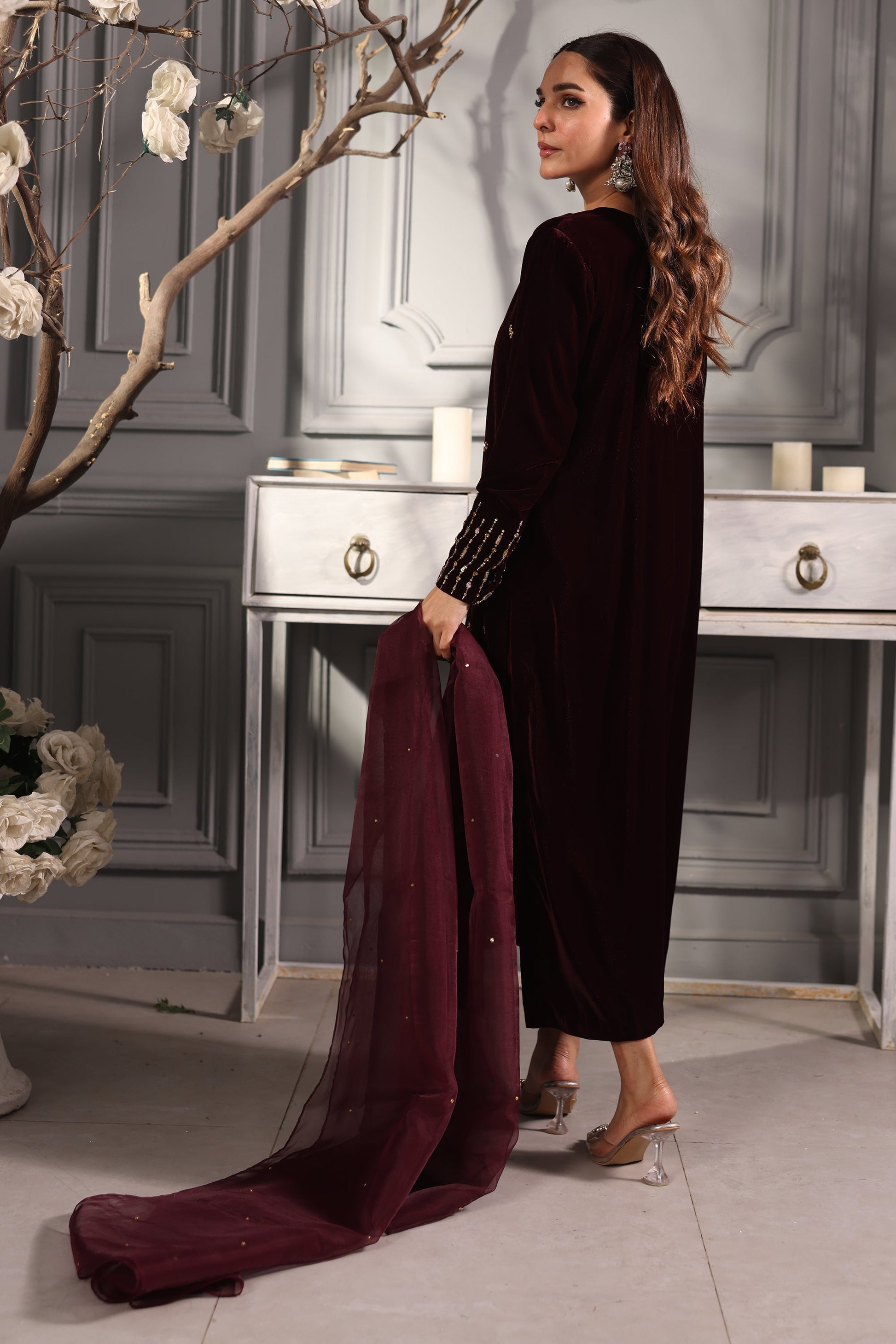 Hana | Mavi Velvets | Velvet Whisper - Official Sakeena London stockist in UK - Sakeena London