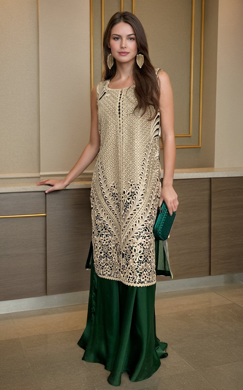 Threads and Motifs | Formal Dresses 25 | Embroidered Jacket With Skirt - Official Threads and Motifs stockist in UK - Sakeena London