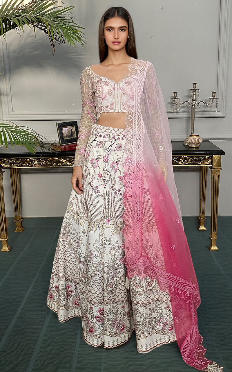 Threads and Motifs | Formal Dresses 25 | Embroidered Blouse With Printed Lehenga And Dupatta - Official Threads and Motifs stockist in UK - Sakeena London