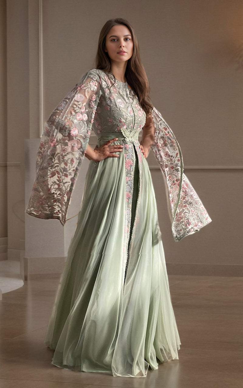 Threads and Motifs | Formal Dresses 25 | Organza Embroidered Maxi - Official Threads and Motifs stockist in UK - Sakeena London