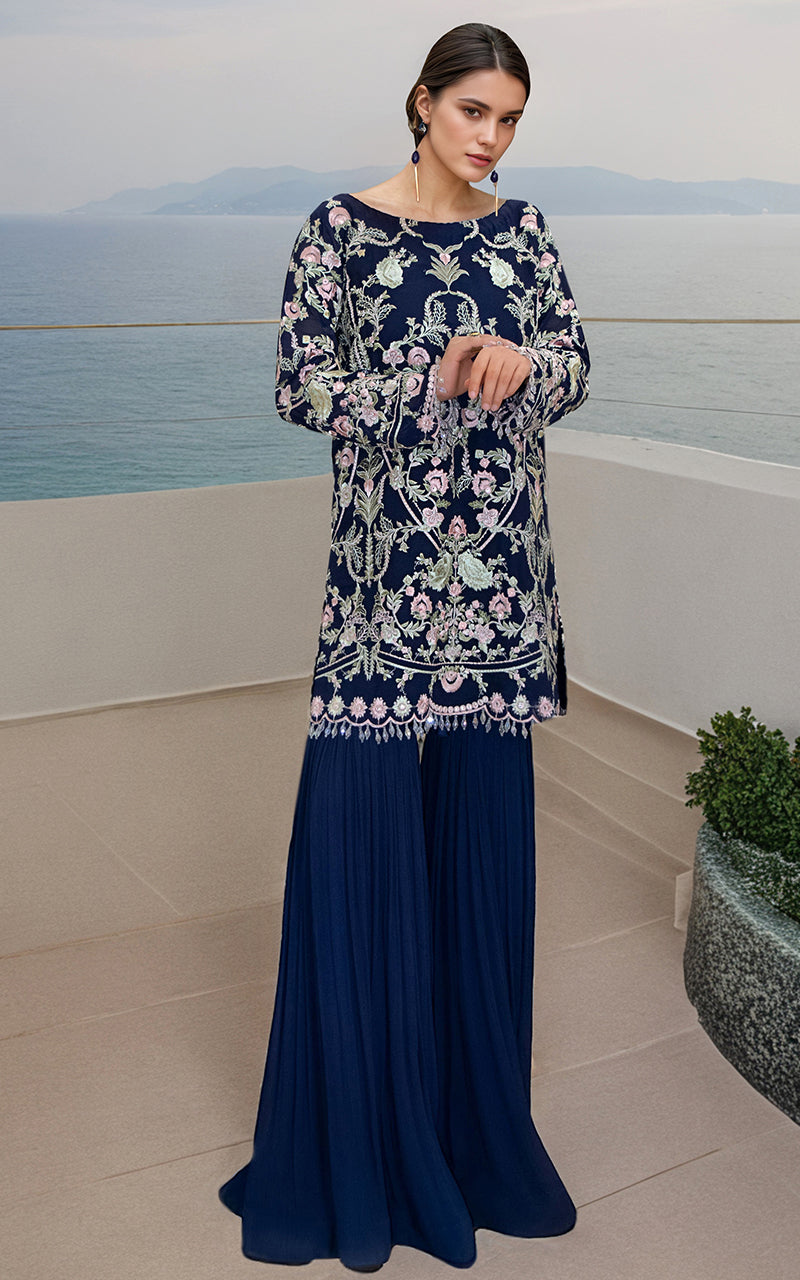 Threads and Motifs | Formal Dresses 25 | Chiffon Embroidered Shirt - Official Threads and Motifs stockist in UK - Sakeena London