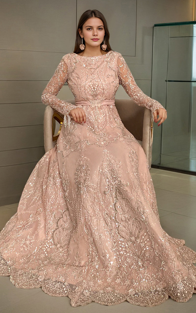 Threads and Motifs | Formal Dresses 25 | Net Embroidered Maxi - Official Threads and Motifs stockist in UK - Sakeena London