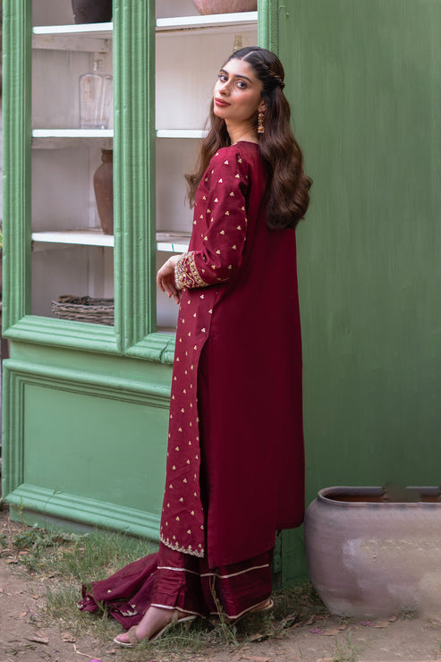 Kross Kulture | Luxury Baharaneh | Baharaneh (Maroon) KLX-00922 - Official Kross Kulture stockist in UK - Sakeena London
