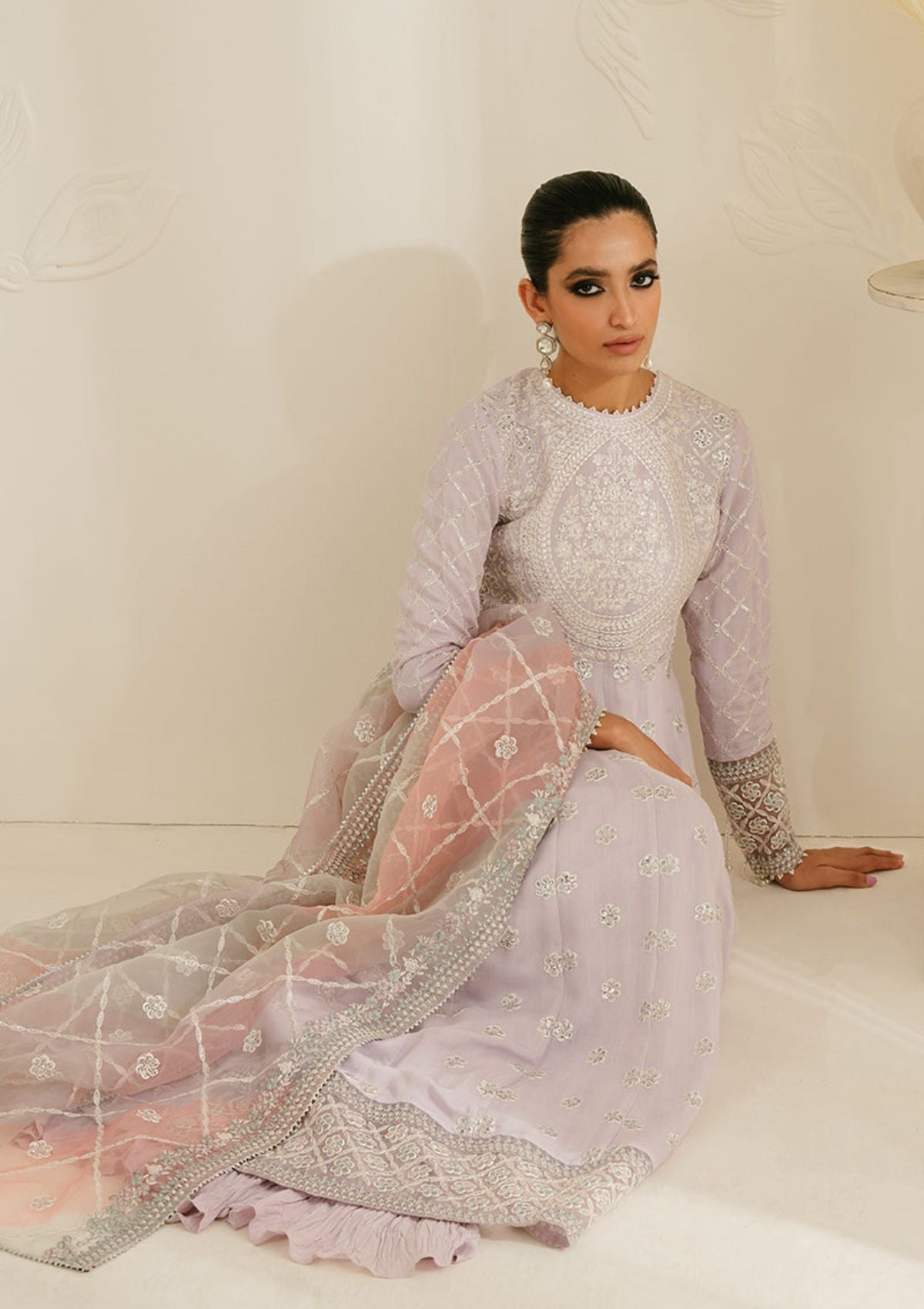 Formal Collection - Cross Stitch - Luxury - Unstitched - CSL#6 - PASTEL MAUVE