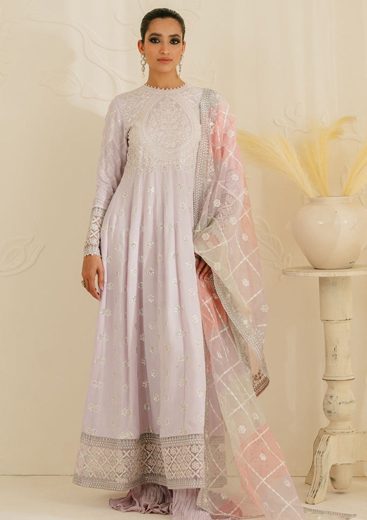 Formal Collection - Cross Stitch - Luxury - Unstitched - CSL#6 - PASTEL MAUVE