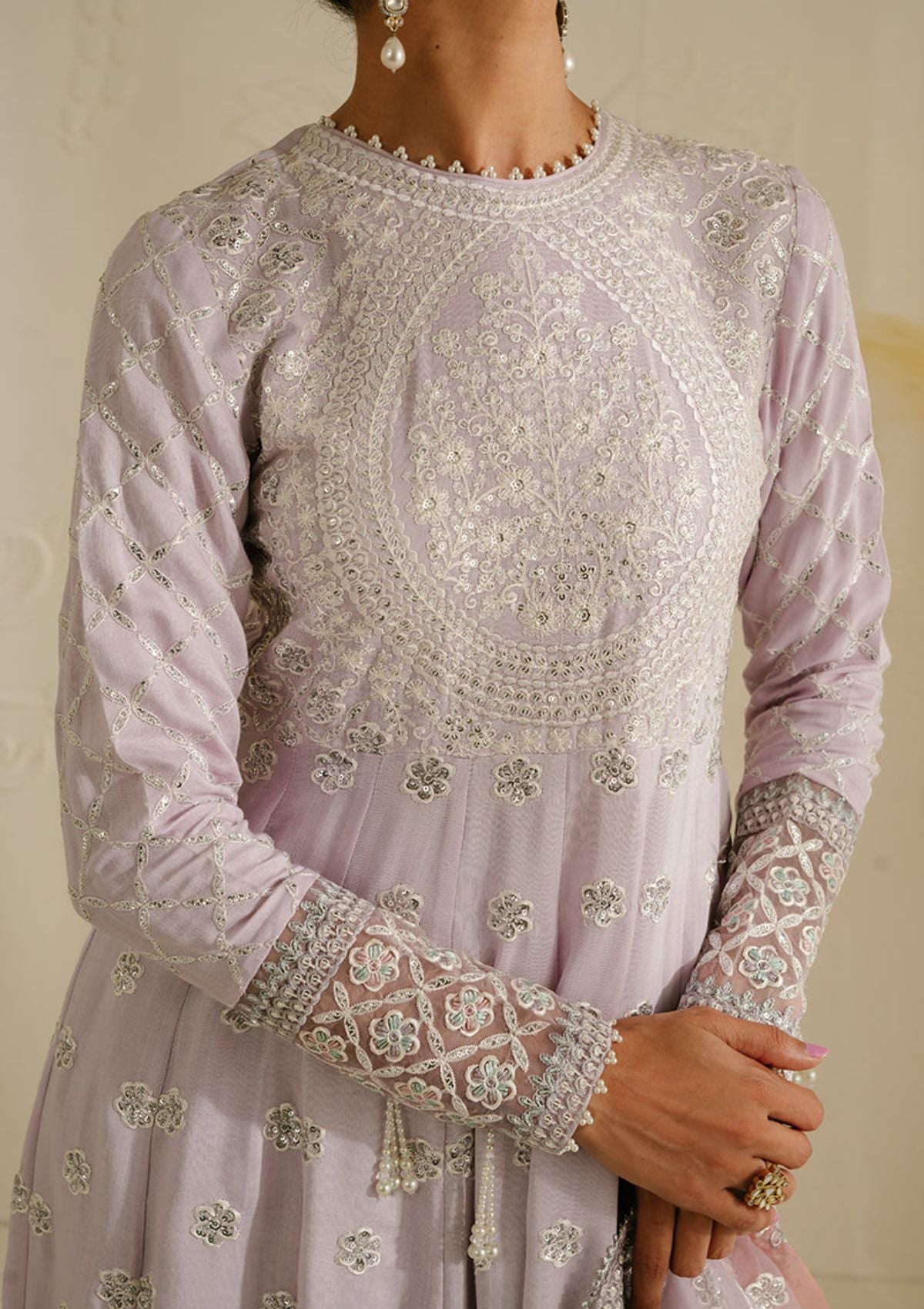 Formal Collection - Cross Stitch - Luxury - Unstitched - CSL#6 - PASTEL MAUVE