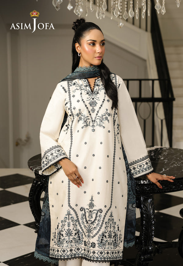 Asim Jofa | Summer Rhapsody | AJMCH-02 EMBROIDERED CAMBRIC - Official Asim Jofa stockist in UK - Sakeena London
