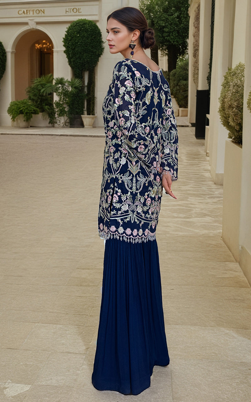 Threads and Motifs | Formal Dresses 25 | Chiffon Embroidered Shirt - Official Threads and Motifs stockist in UK - Sakeena London