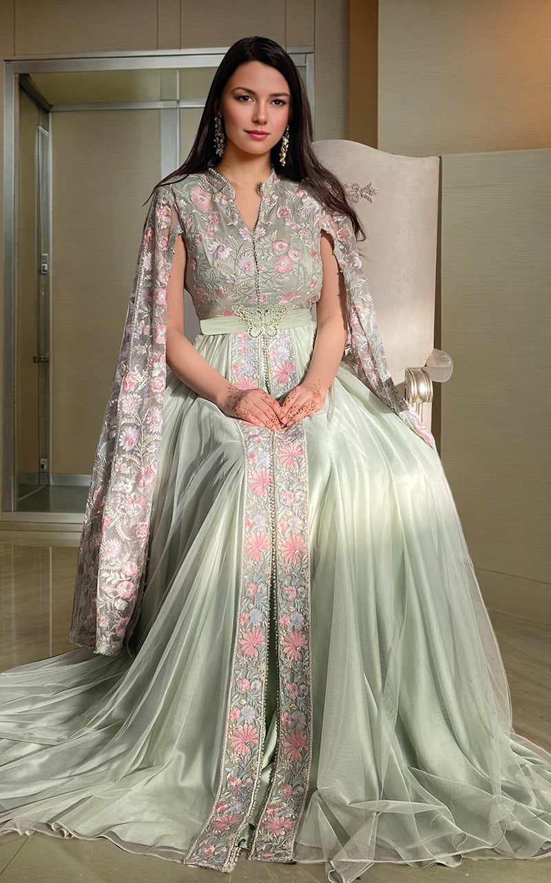 Threads and Motifs | Formal Dresses 25 | Organza Embroidered Maxi - Official Threads and Motifs stockist in UK - Sakeena London