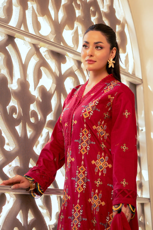 Kross Kulture | Luxury Baharaneh | Crimson KLX-00733 - Official Kross Kulture stockist in UK - Sakeena London