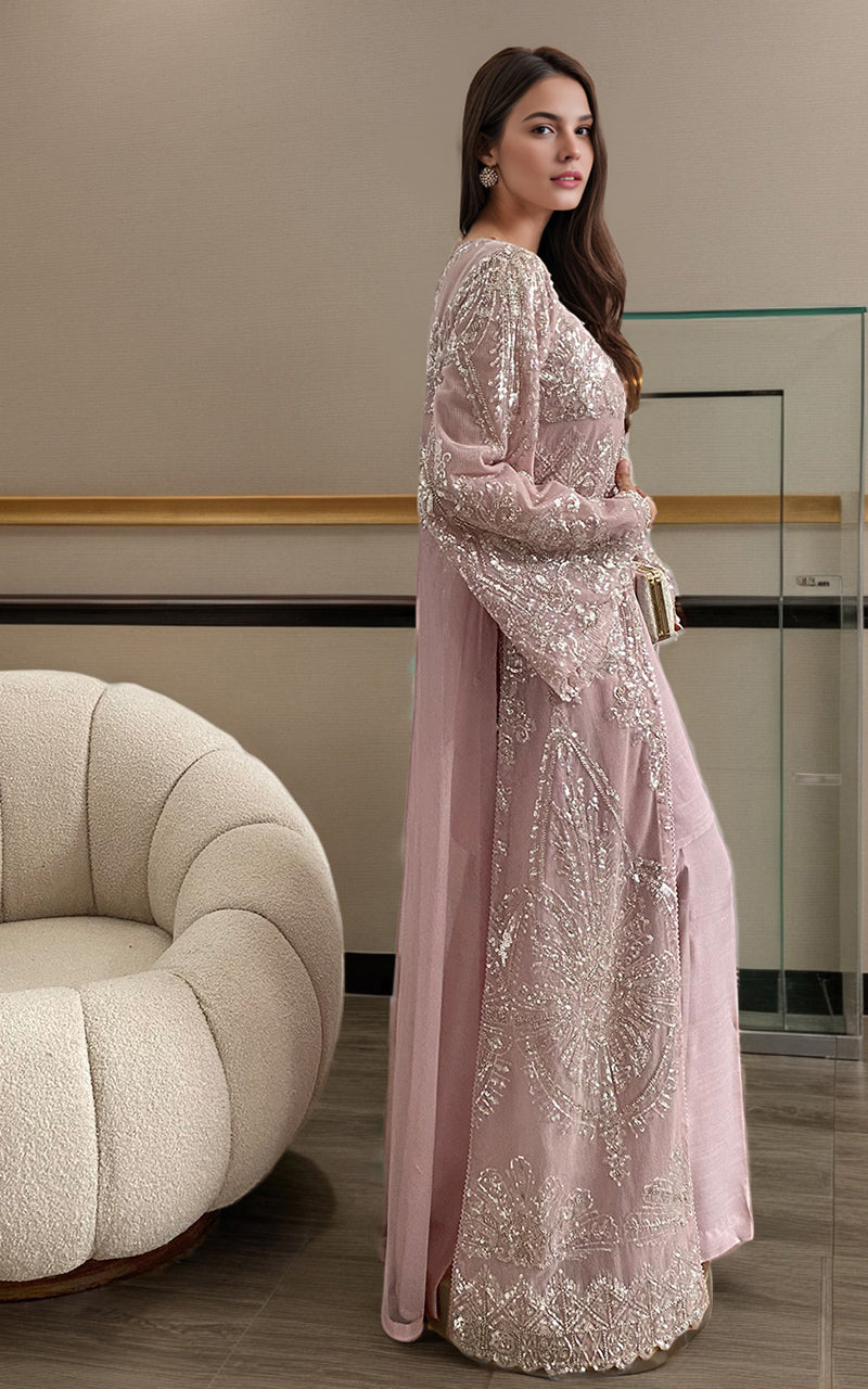 Threads and Motifs | Formal Dresses 25 | Net Embroidered Jacket - Official Threads and Motifs stockist in UK - Sakeena London