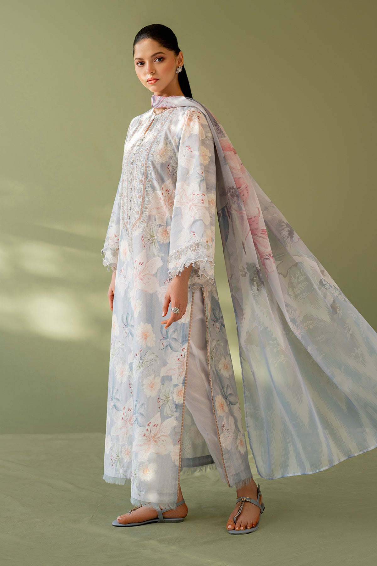 Baroque | Eid Printique | EMBROIDERED PRINTED LAWN UF-4166 - Official Baroque stockist in UK - Sakeena London