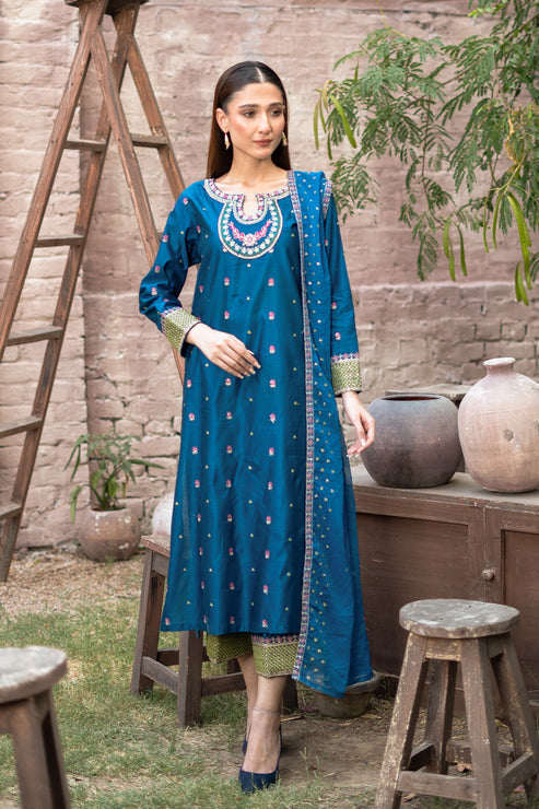Kross Kulture | Luxury Baharaneh | Sumara (Teal) KLX-00921 - Official Kross Kulture stockist in UK - Sakeena London