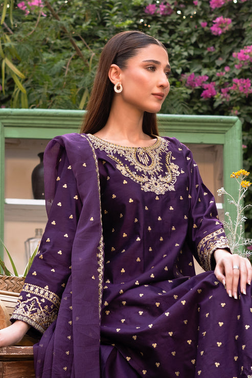 Kross Kulture | Luxury Baharaneh | Baharaneh (Purple) KLX-00923 - Official Kross Kulture stockist in UK - Sakeena London