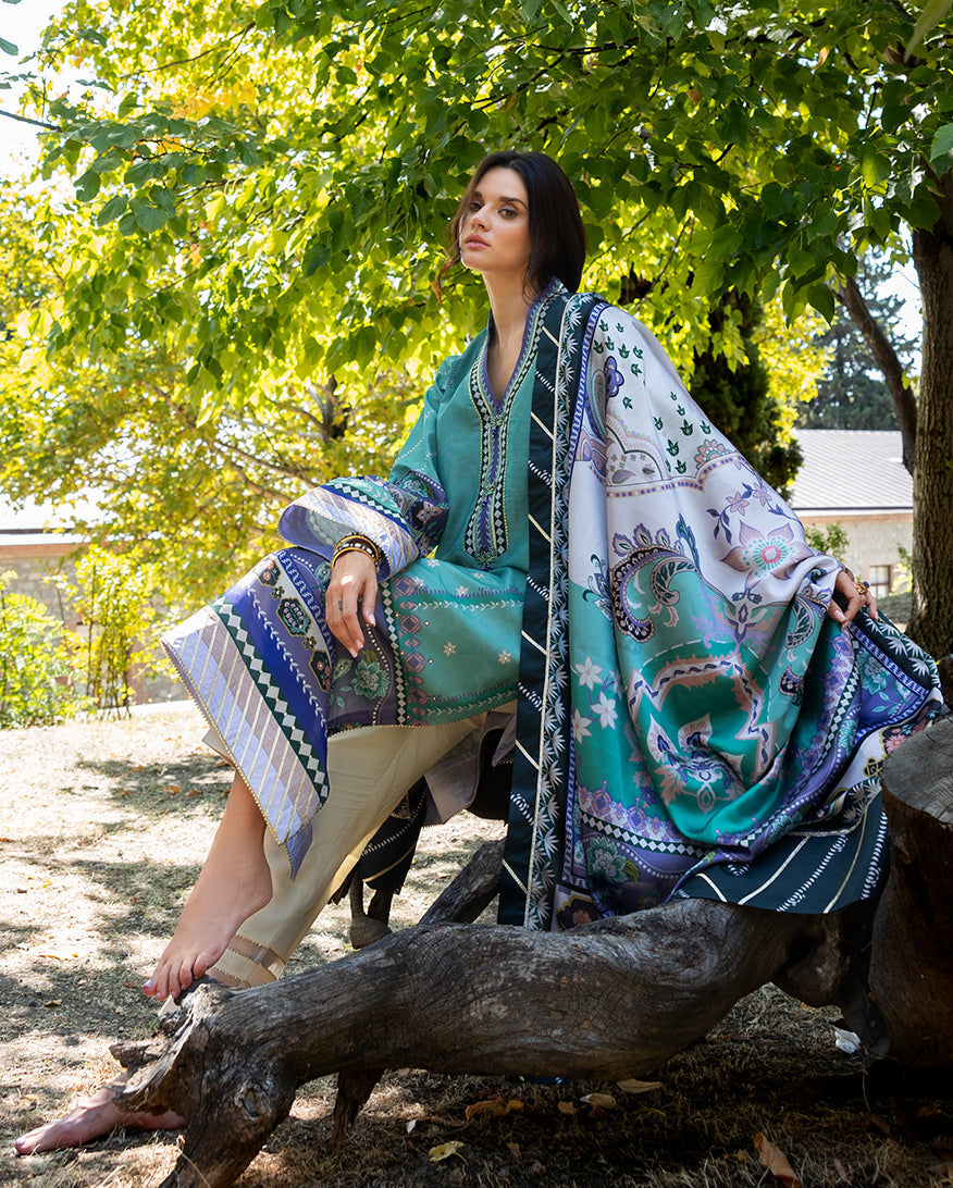 Mushq | Nirvana Printed Silk | Lunar Dew - Official Mushq stockist in UK - Sakeena London