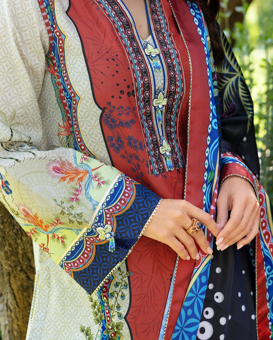 Mushq | Nirvana Printed Silk | Ethereal Gleam - Official Mushq stockist in UK - Sakeena London