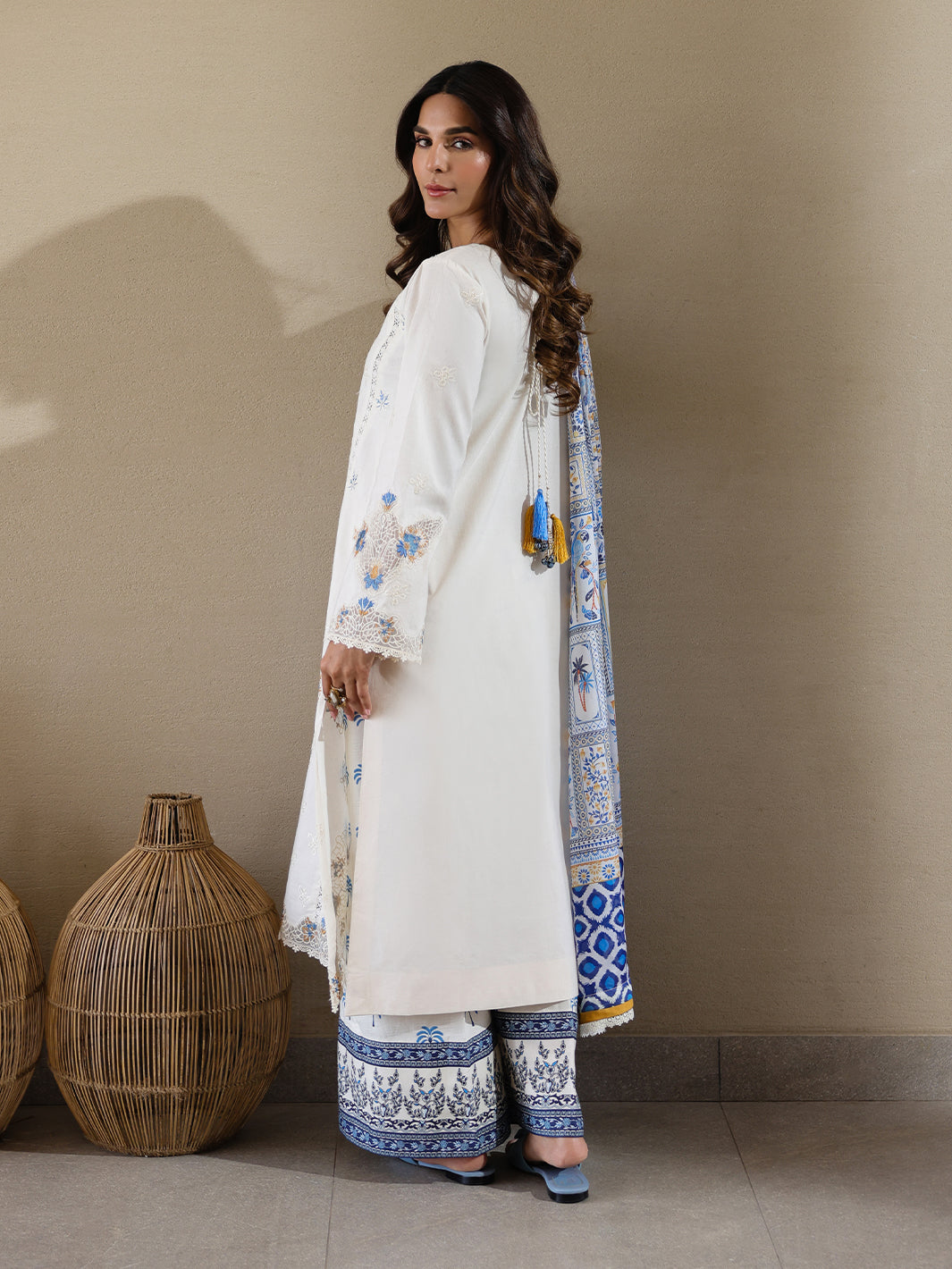 Faiza Faisal | Marine Luxury Lawn 25 | MIRHA - Official Faiza Faisal stockist in UK - Sakeena London