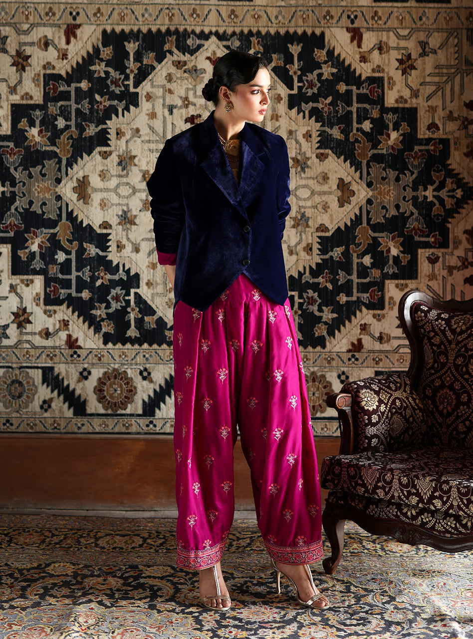 Zainab Chottani | Velura Velvet Edit 25 | Bela Jacket And Farshi - Official Zainab Chottani stockist in UK - Sakeena London